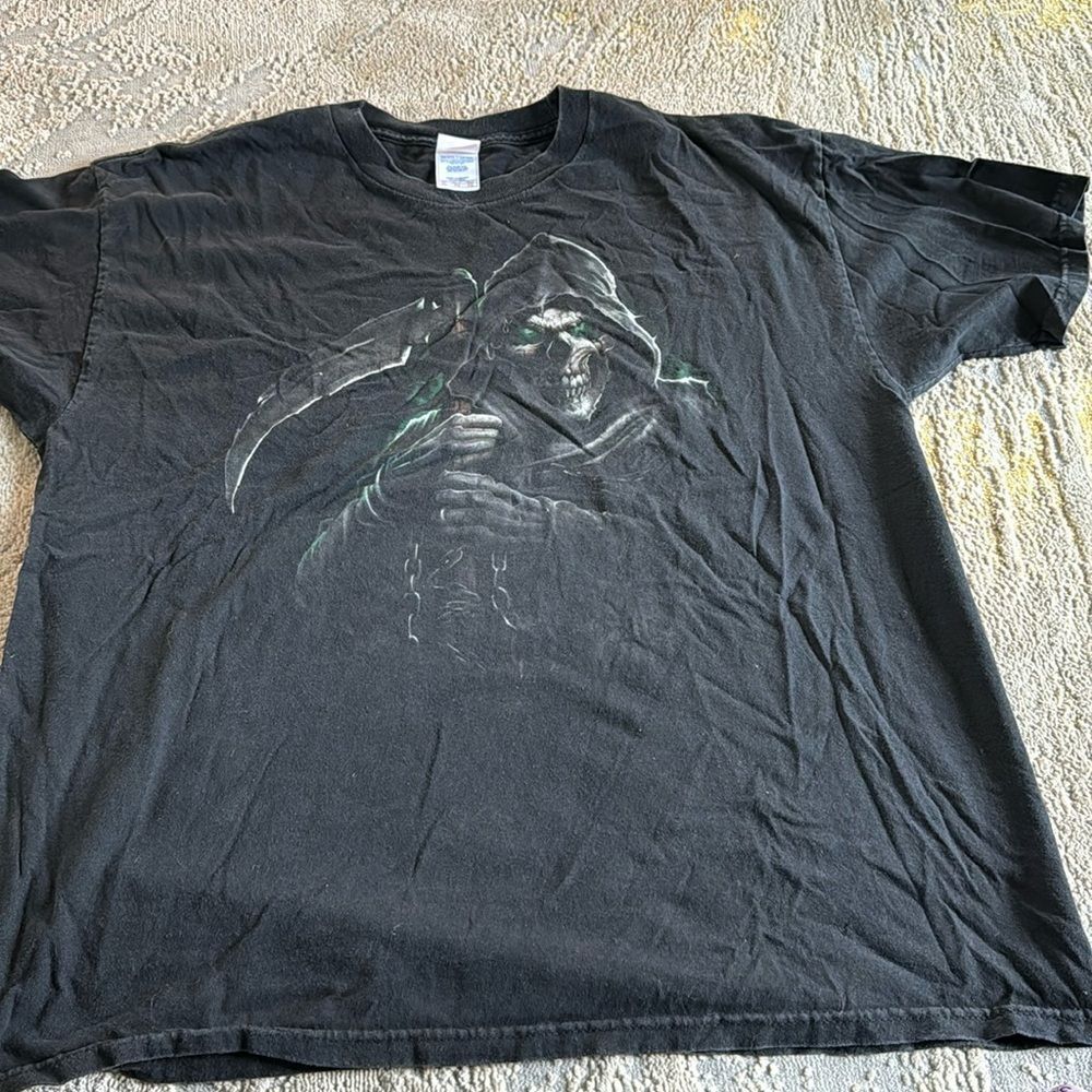 Grim Reaper Y2K VTG T-Shirt XL Measurement Black Good Condition‎ Tennessee River